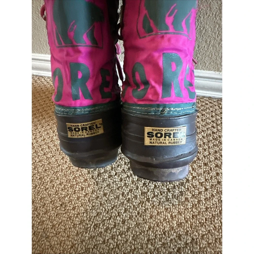 Vintage Sorel Purple Boots Mid Calf Removable Felt Liners Sz 6